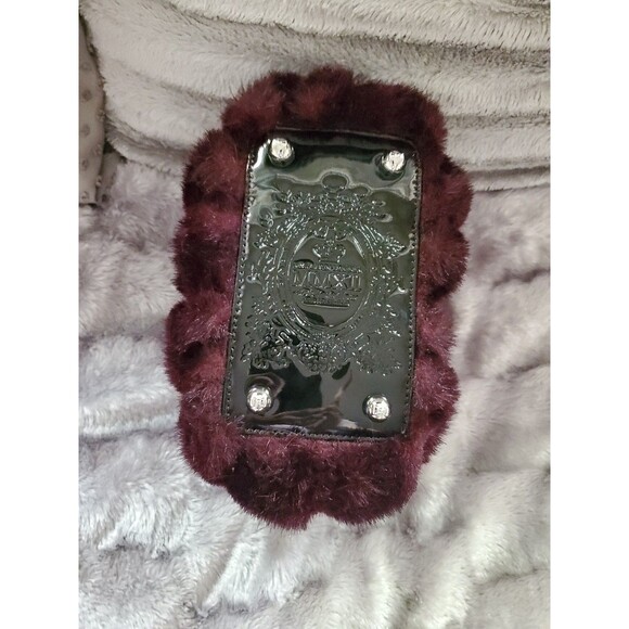 My Flat in London Saville Black Scarlett Faux Fur Bag Bow Snap Close M028745 - Picture 5 of 16